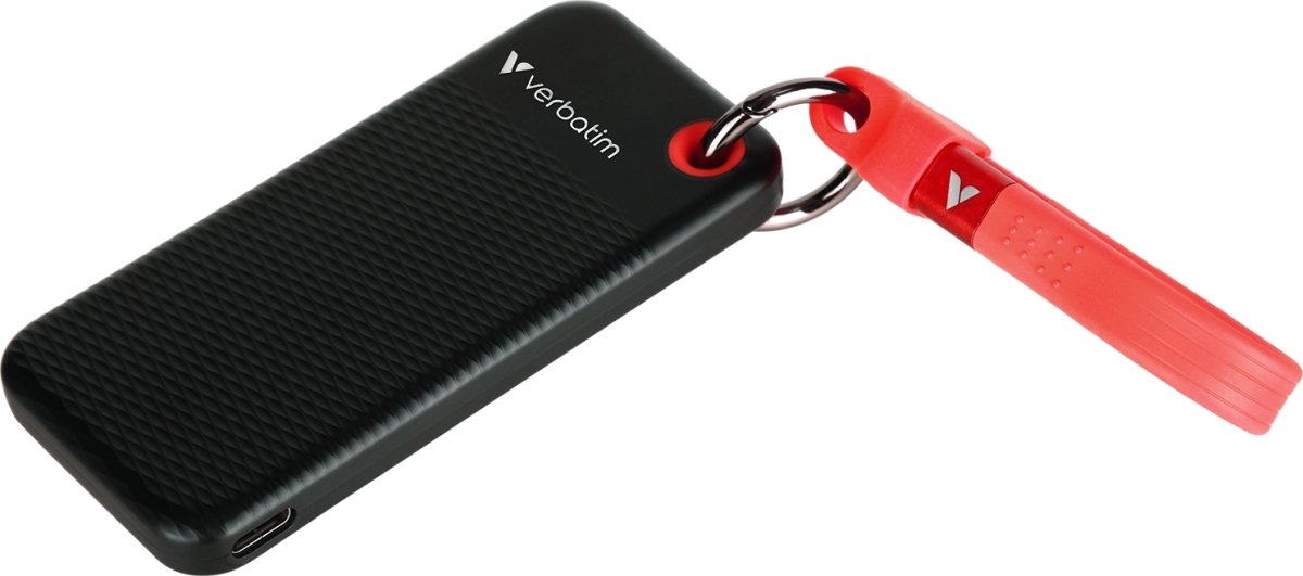 VERBATIM USB 3.2 Gen 2 2TB, SSD, Svart/Röd