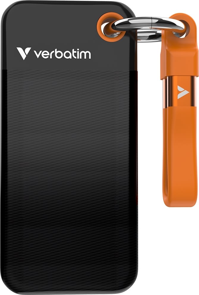 VERBATIM USB 3.2 Gen 2 2TB, SSD, Svart/Orange