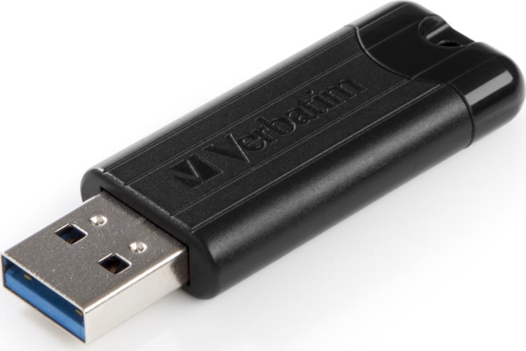 Verbatim USB 3.2, PinStripe, 32GB, Svart