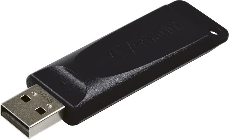 Verbatim USB 2.0 Store 'N' Go Slider, 16GB, Svart