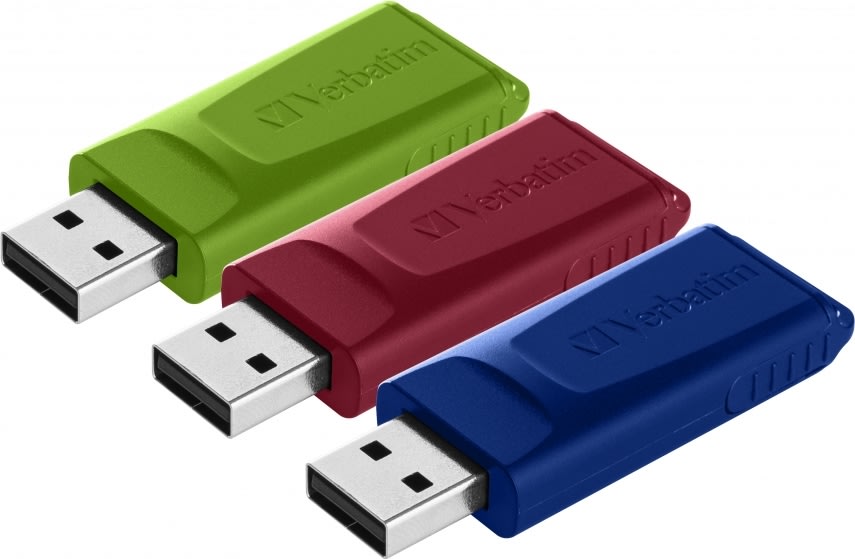 Verbatim USB-nyckel, 16GB, (3-pack), Röd/Blå/Grön