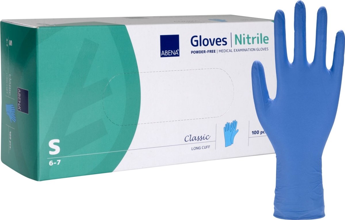 Nitrilhandskar långa, puderfria | Stl. S | 100 st.
