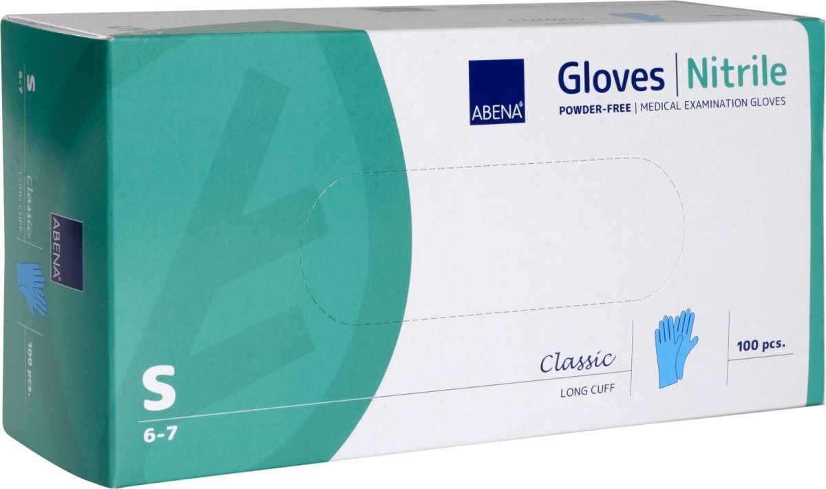 Nitrilhandskar långa, puderfria | Stl. S | 100 st.