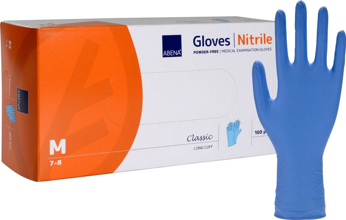Nitrilhandskar långa, puderfria | Stl. M | 100 st.