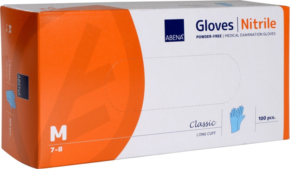 Nitrilhandskar långa, puderfria | Stl. M | 100 st.
