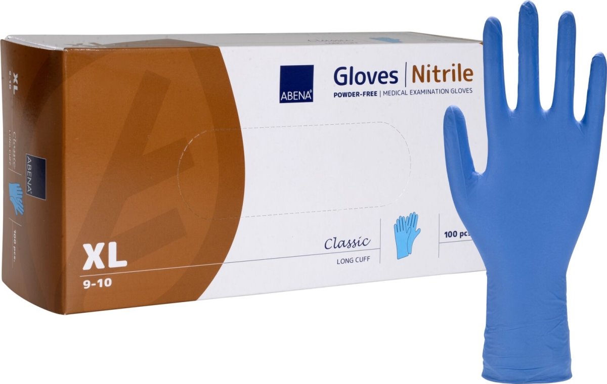 Nitrilhandskar långa puderfria | Stl. XL | 100 st.