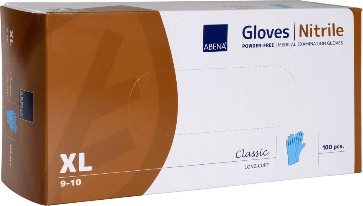 Nitrilhandskar långa puderfria | Stl. XL | 100 st.