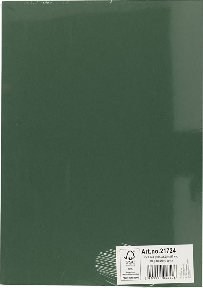 Kartong Play Cut, A4, 180 g, 100 ark mörkgrön