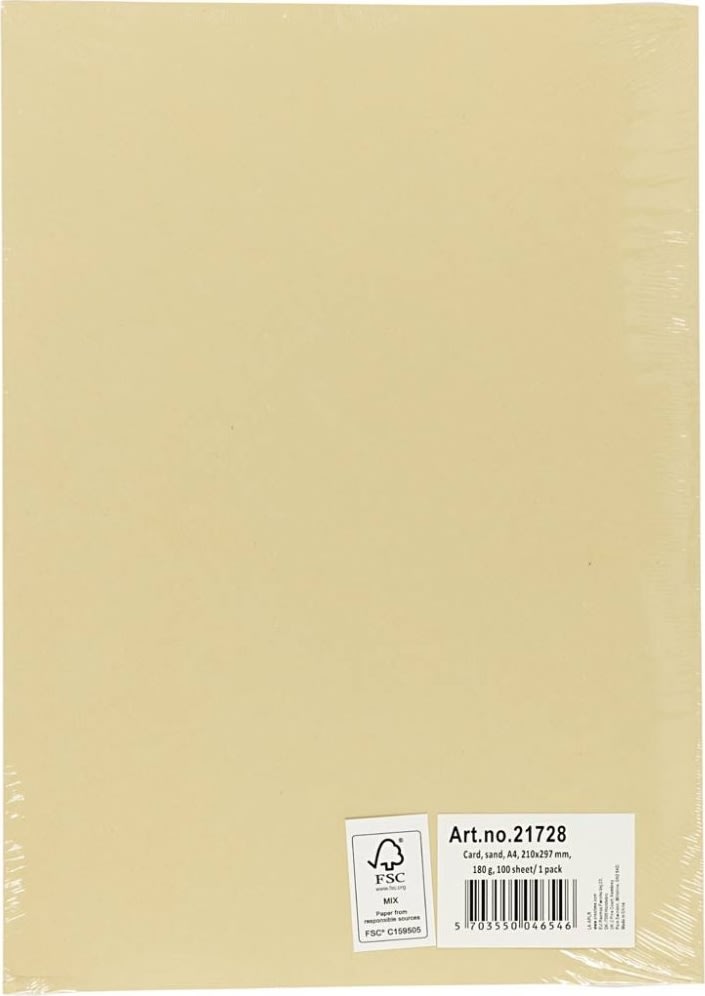 Kartong Play Cut, A4, 180 g, beige, 100 ark