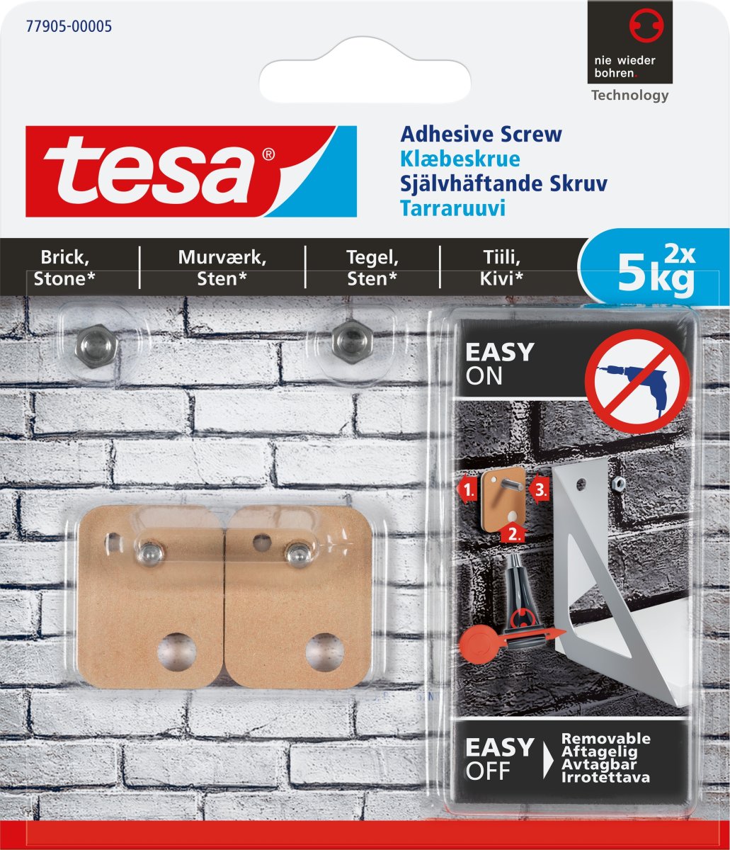 tesa Fyrkantig klibbskruv F/murverk & Sten | 5 kg