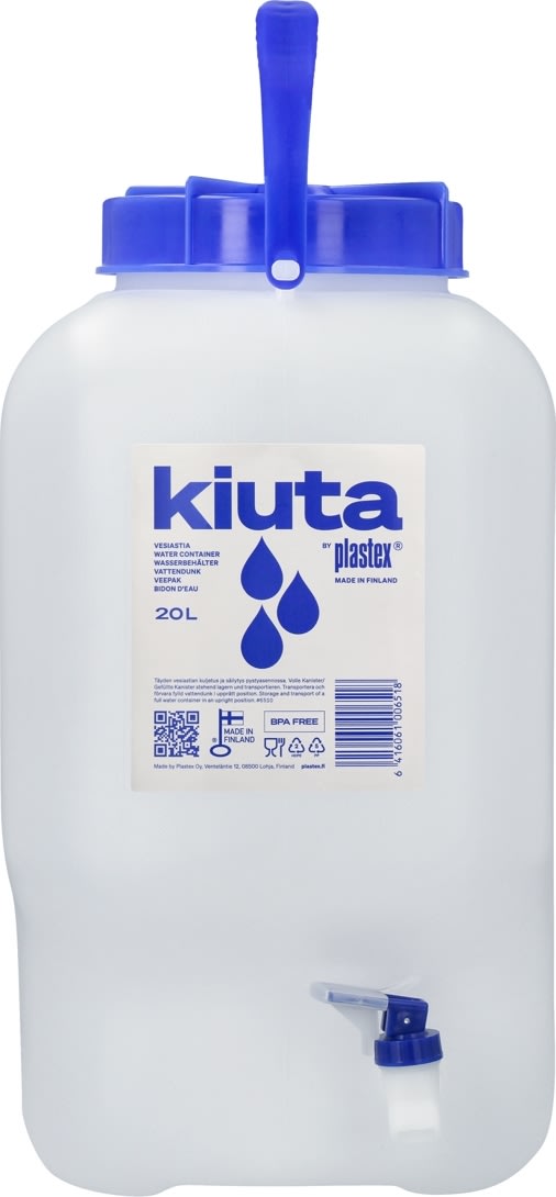 Plastex Vattenflaska 20L m/kran, livsmedelsgodkänd