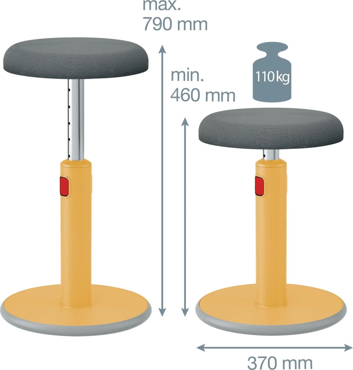 Leitz Ergo Cosy Active Sitt-stå balansstol, gul