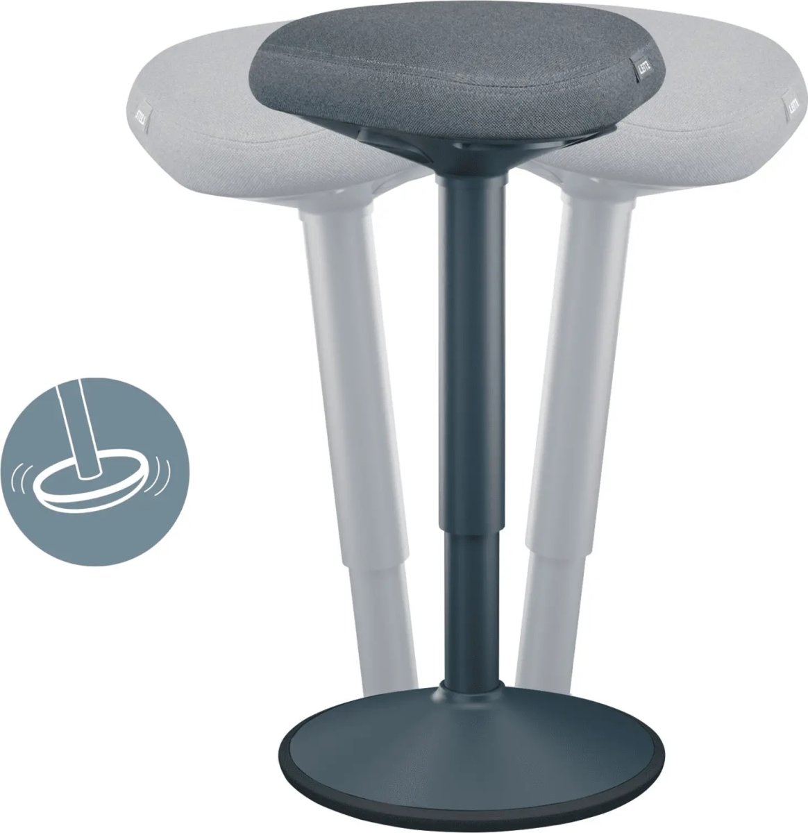 Leitz Ergo Active ståstol, mörkgrå