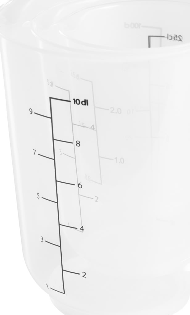 Day Måttkannor, klar plast, 0,25+0,5+1L