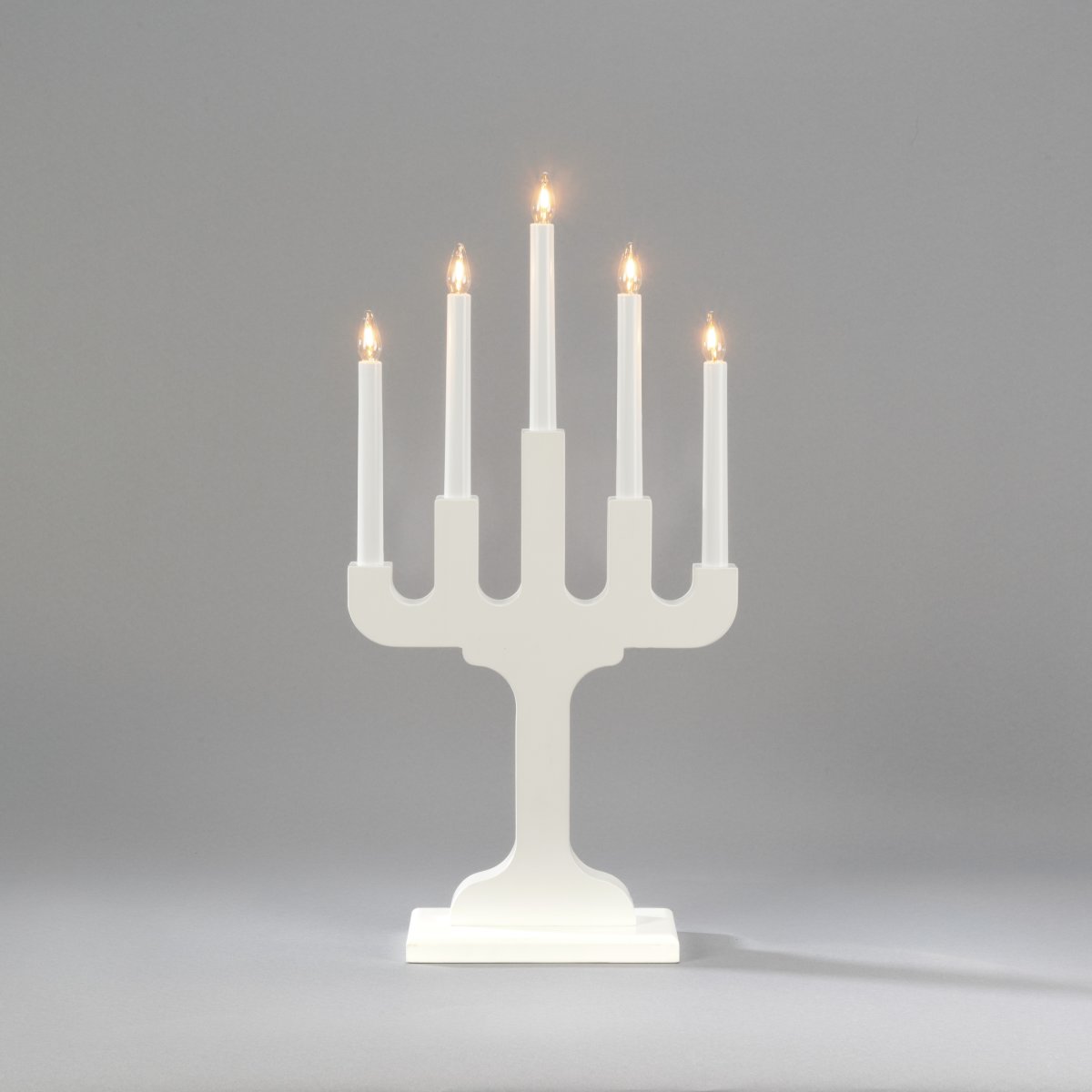 Femarmad Ljusstake i Trä med 5 Ljus, vit