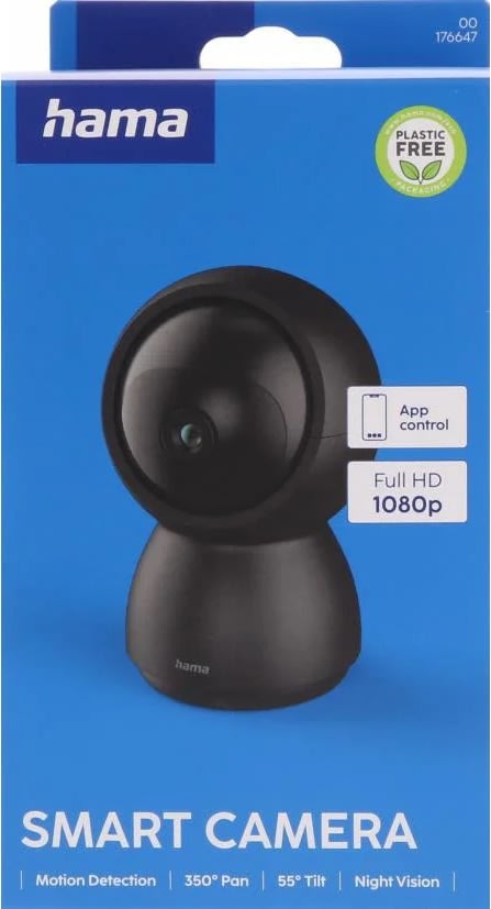 HAMA Övervakningskamera, inomhus, Wi-Fi - Svart