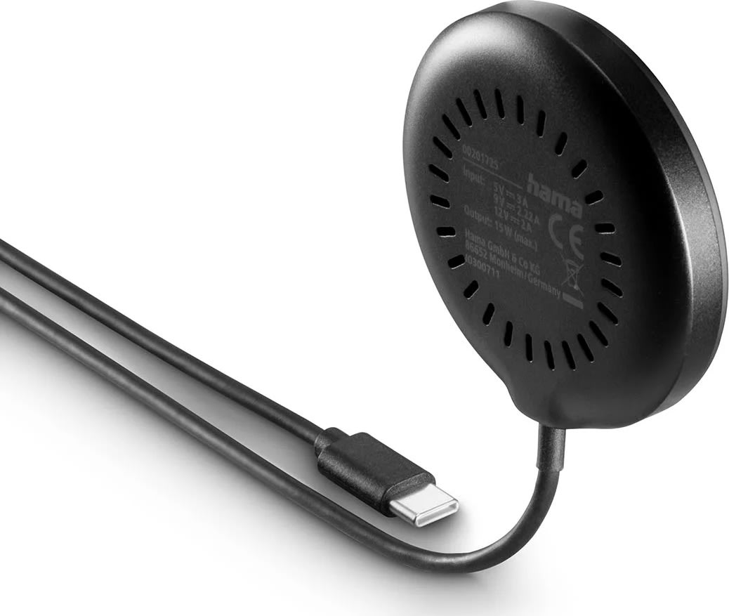 HAMA Trådlös laddning, Qi2 - 15W, Svart