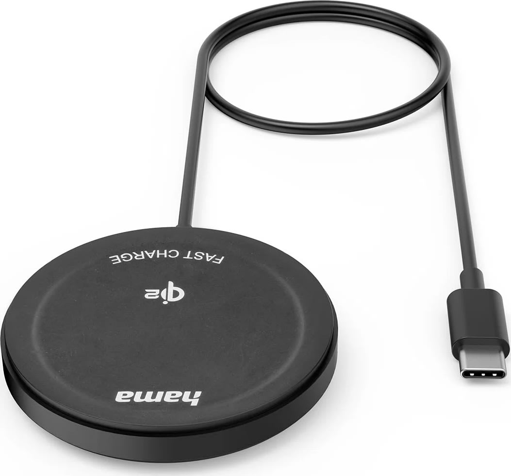 HAMA Trådlös laddning, Qi2 - 15W, Svart