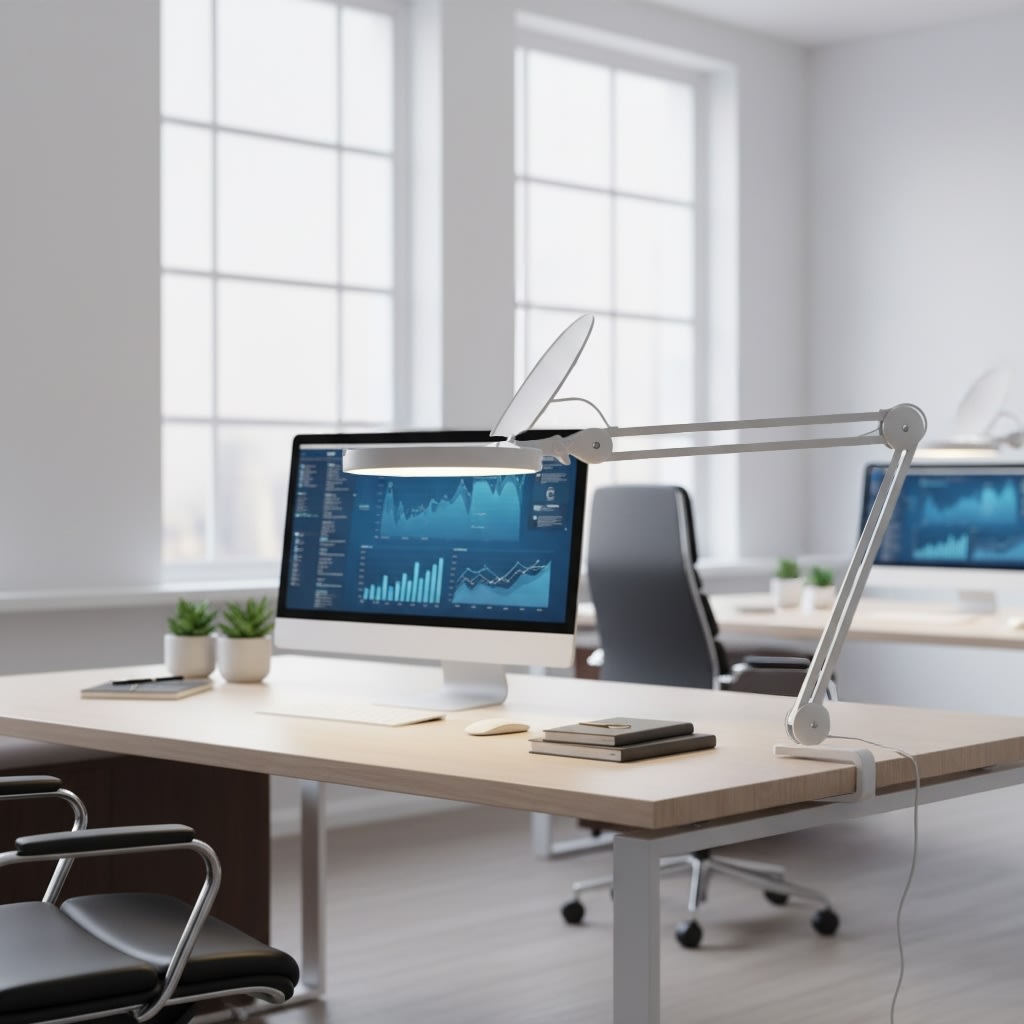 Lupplampa SMD Vit Bordsklämma