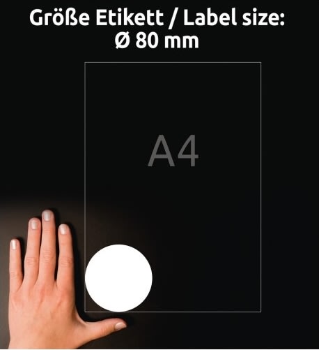 Avery runda produktetiketter | Ø 80 mm | 60 st.