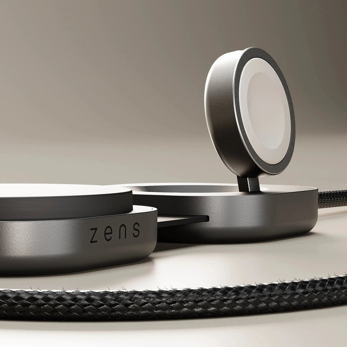 ZENS Trådlös laddning + USB-C, QI2, Pro 3, Svart