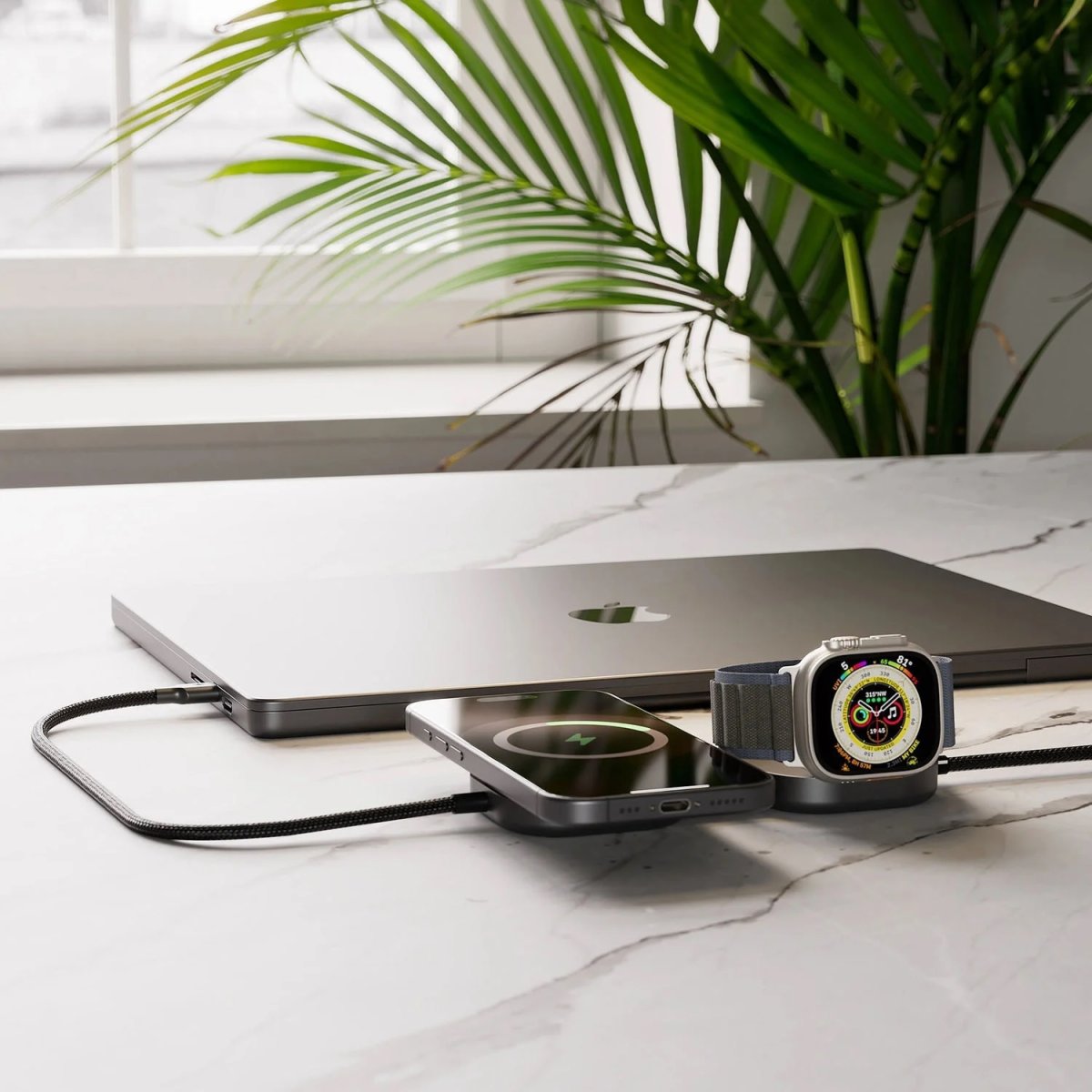 ZENS Trådlös laddning + USB-C, QI2, Pro 3, Svart