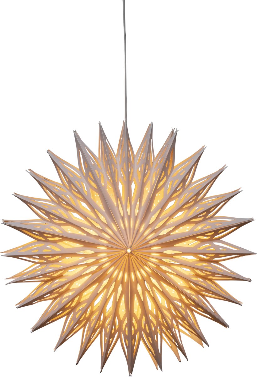 Pappersstjärna, Hängande, Blommig, Ø60 cm, Vit