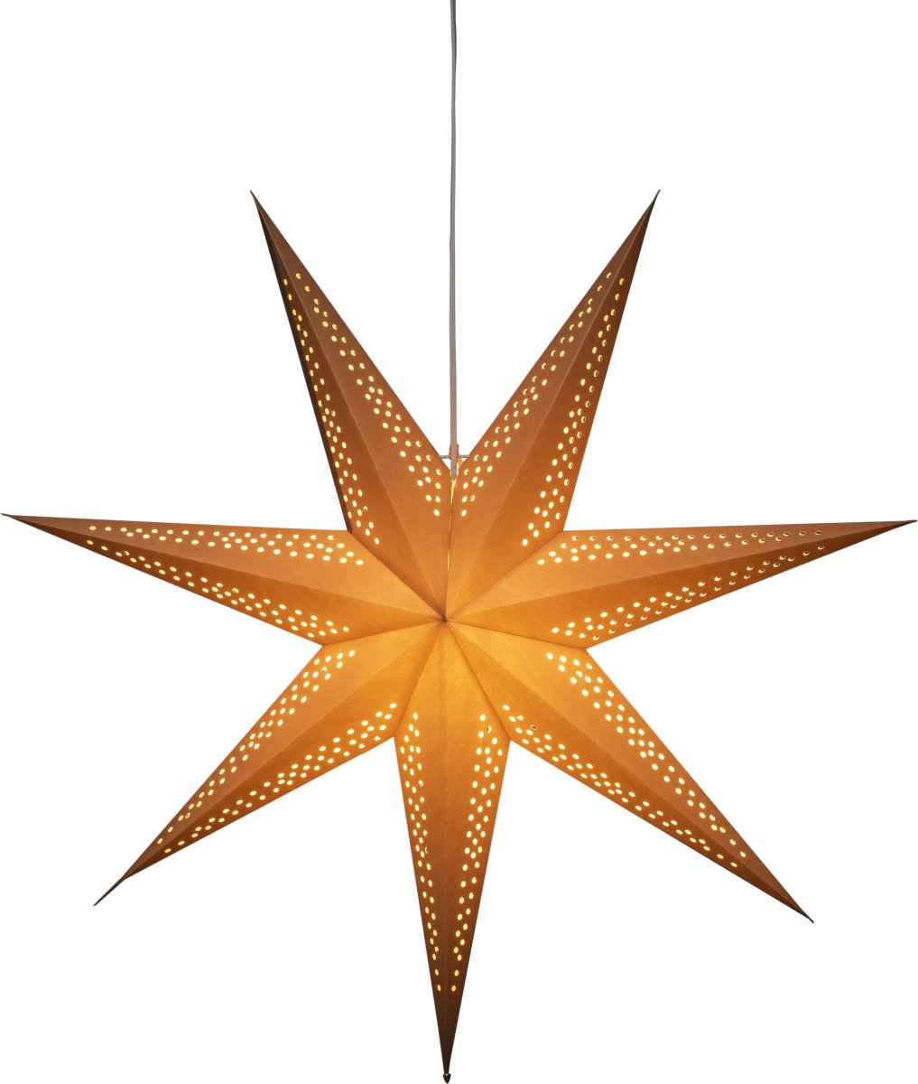 Pappersstjärna, Hängande, 7 spetsar, Ø78 cm, brun