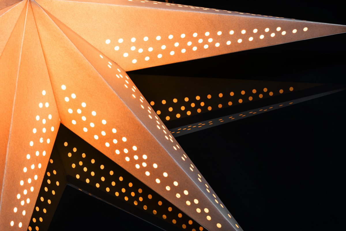 Pappersstjärna, Hängande, 7 spetsar, Ø78 cm, brun