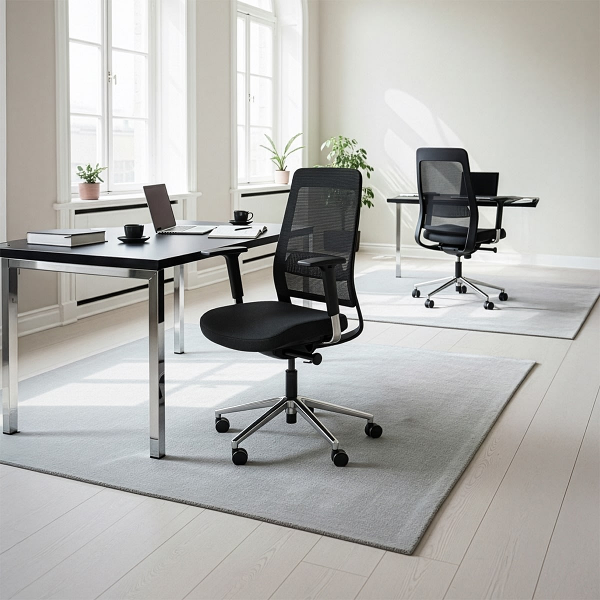 Belfort kontorsstol med nätrygg, mörkgrå