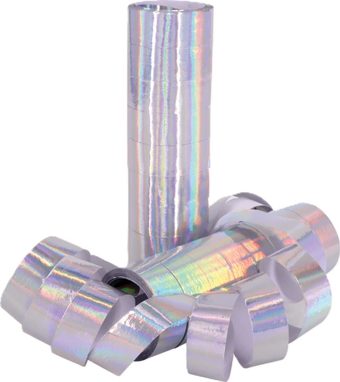 Serpentin, silver, 2 rullar