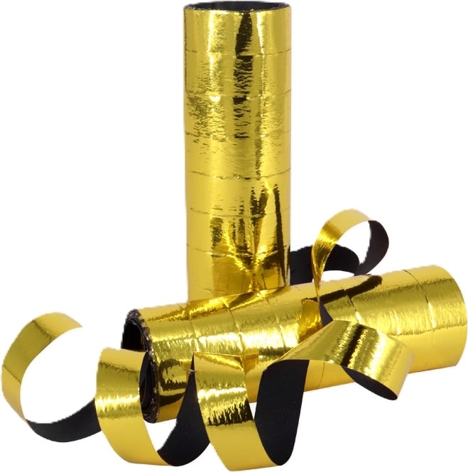 Serpentiner, guld och svart, 2 rullar