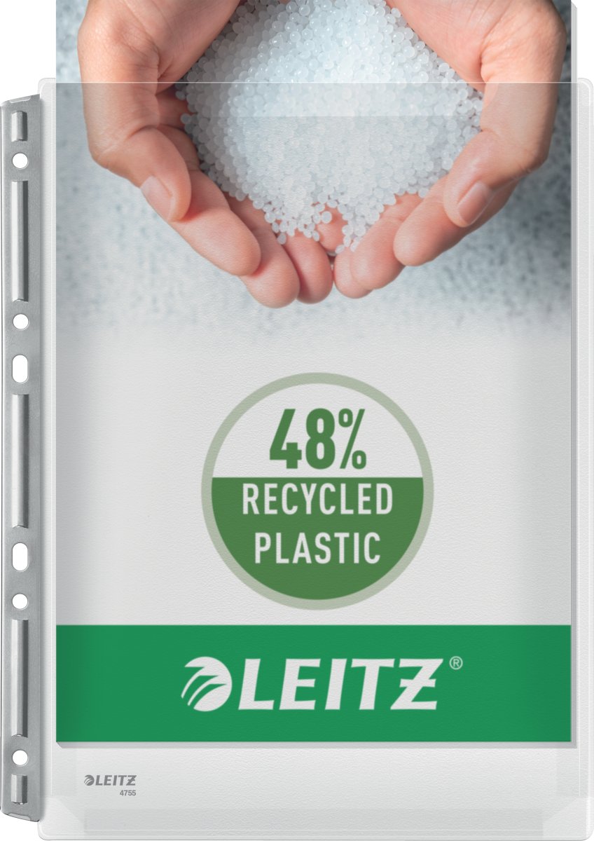 Leitz Plastficka | A4 | Exp. med hål| 3 st.