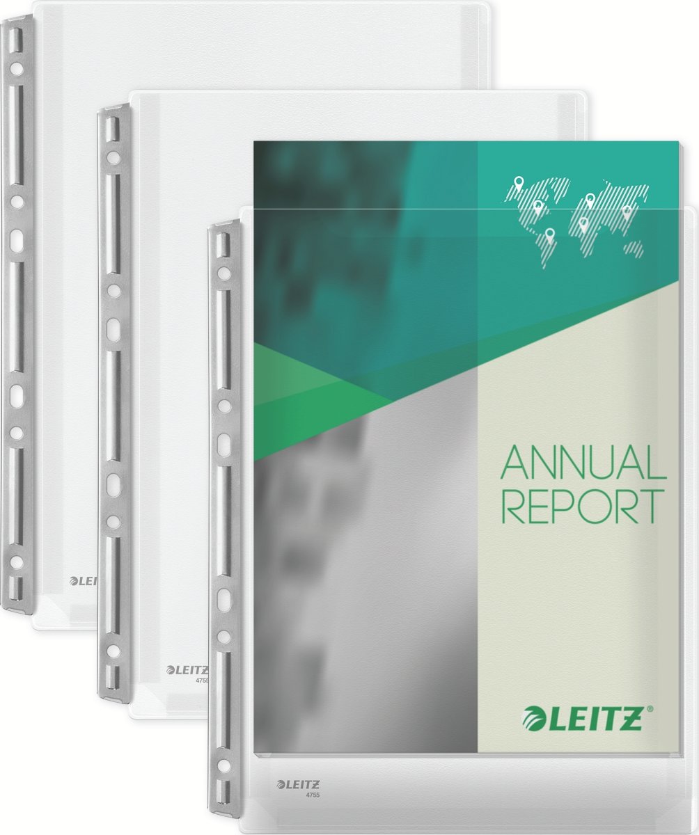 Leitz Plastficka | A4 | Exp. med hål| 3 st.