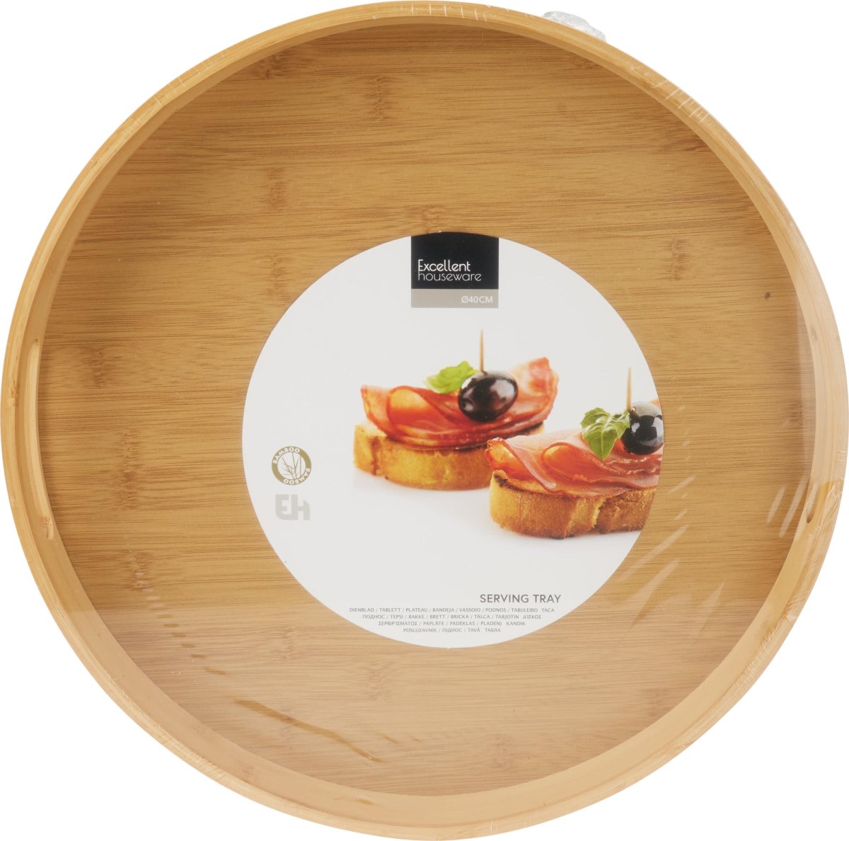Serveringsbricka, bambu, Ø40 cm. x H5 cm.