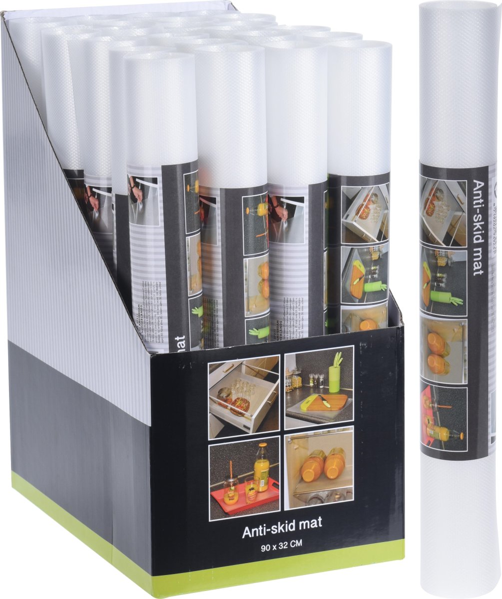 Halkskyddsmatta, klar plast, 90x32 cm.