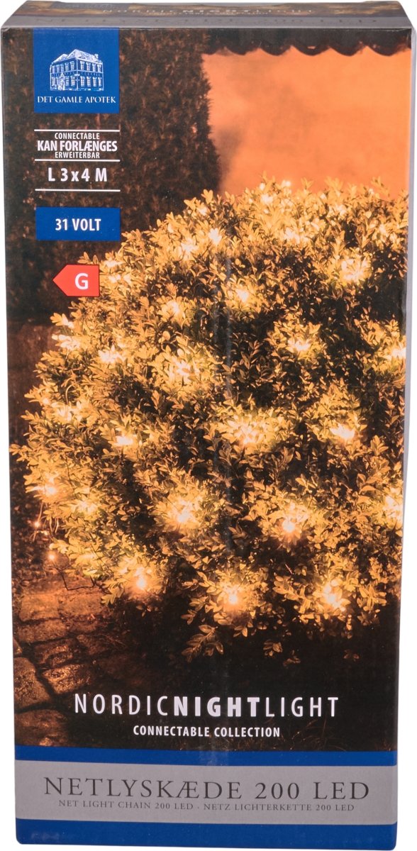 Ljusnät m/300 LED, B3xØ4m, varmvit