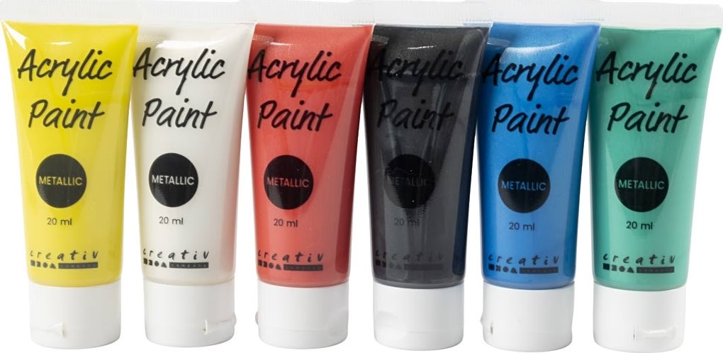 Akrylfärg A'Color 6x20 ml metallisk standard