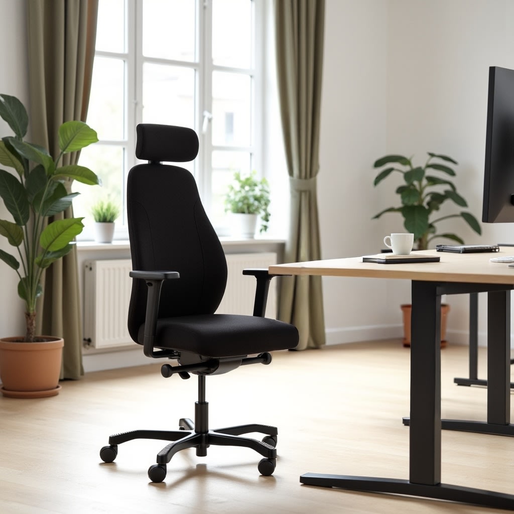 Siena kontorsstol med hög rygg inkl. armstöd