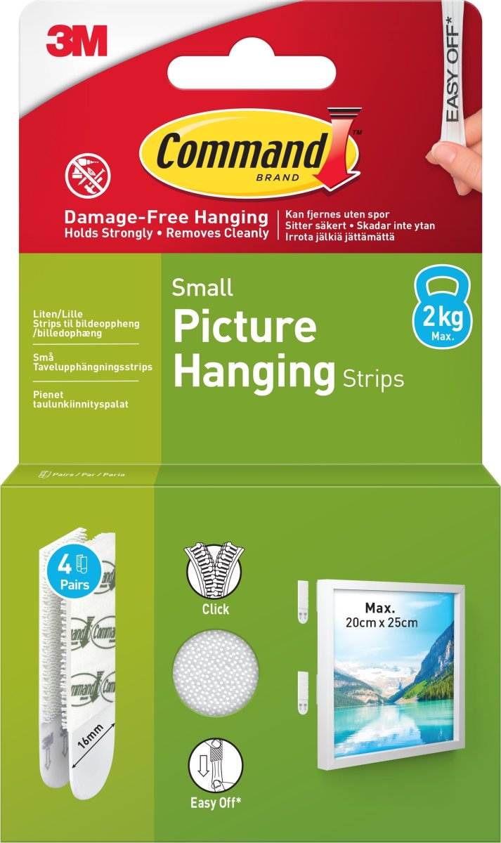 Häftremsor Command För tavelupphängning Små Vit