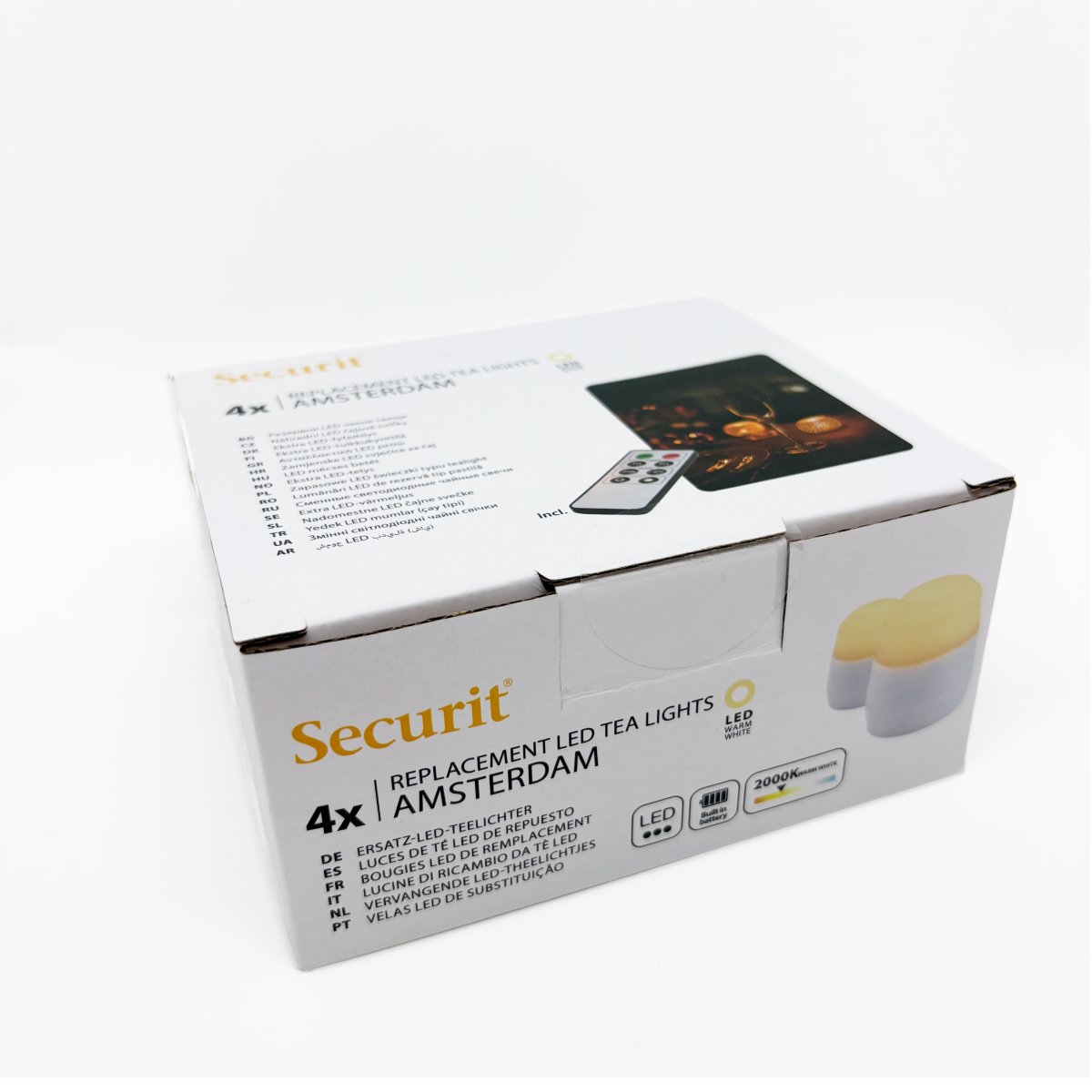 Securit® Amsterdam LED värmeljus, 4 st., vit