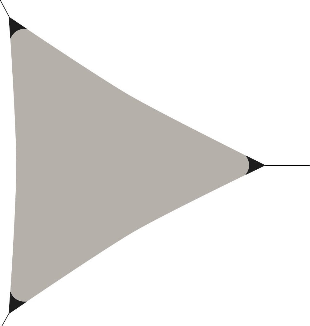 Solsegel, triangel, 3,6x3,6x3,6 meter, taupe