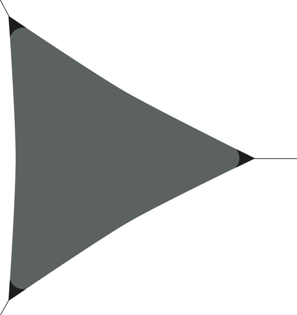 Solsegel, triangel, 3,6x3,6x3,6 meter, mörkgrå