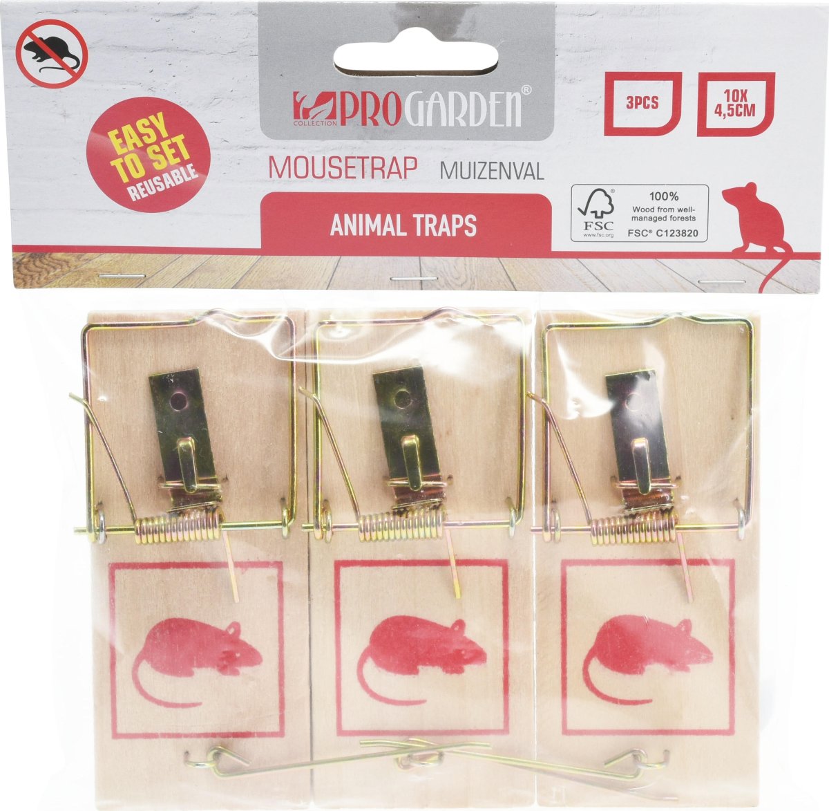 Musfälla i trä, 3 st.