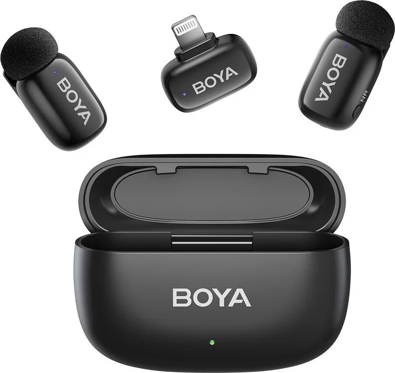BOYA 2x Mini Mikrofon, trådlös, AI, 2,4 GHz