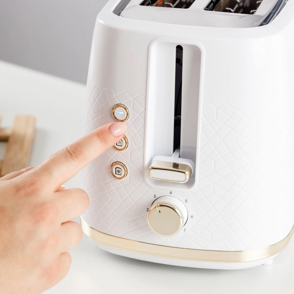 TAURUS Brödrost, Lång, Vit, Fusion Crunch