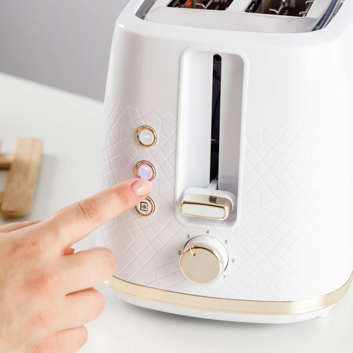 TAURUS Brödrost, Lång, Vit, Fusion Crunch