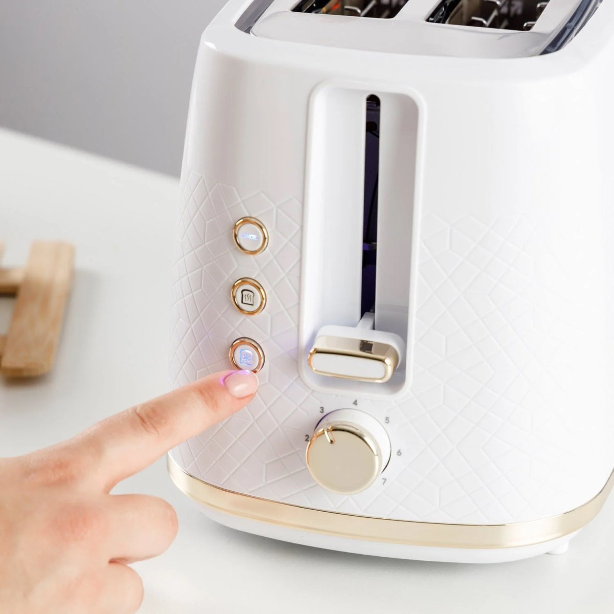 TAURUS Brödrost, Lång, Vit, Fusion Crunch