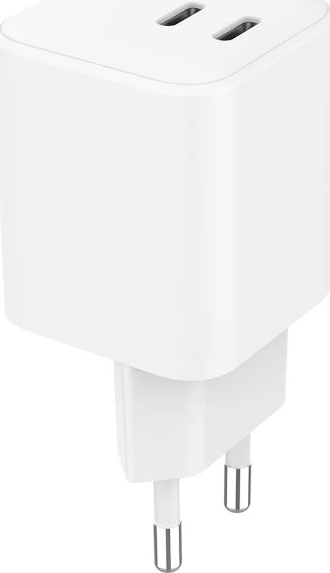 GEAR Laddare, 65W, 220V, 2x USB-C - Vit