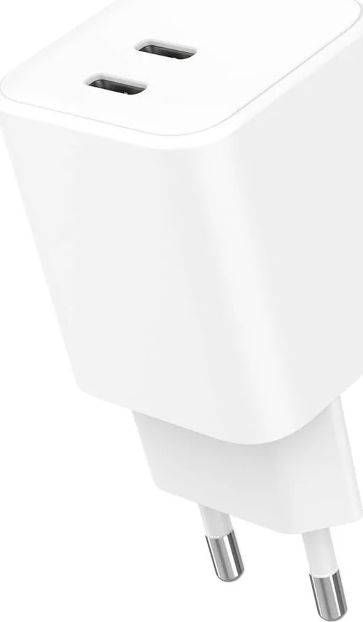 GEAR Laddare, 65W, 220V, 2x USB-C - Vit